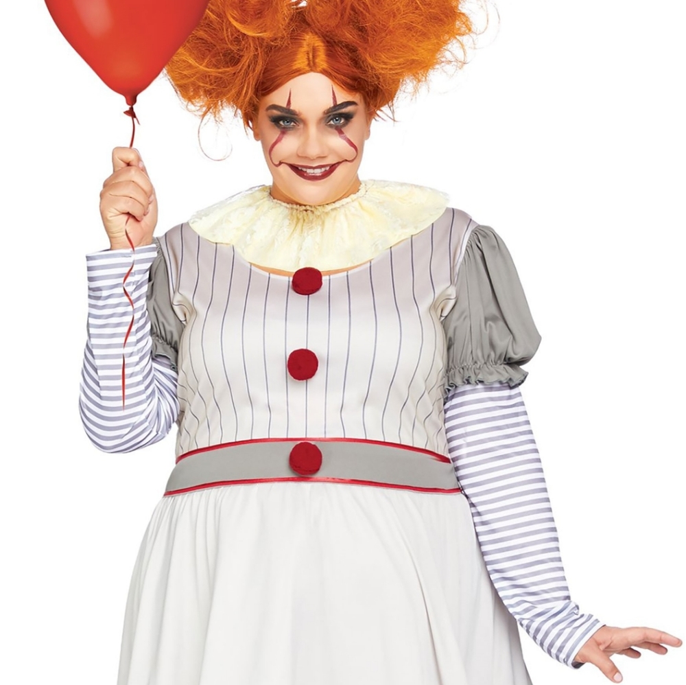 Creepy Clown Halloween Costume 3x/4x Pennywise It